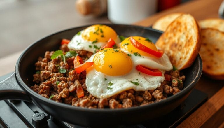 ground beef and eggs