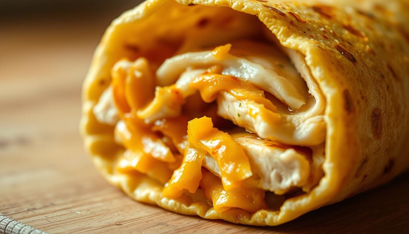 Cheesy Garlic Chicken Wraps