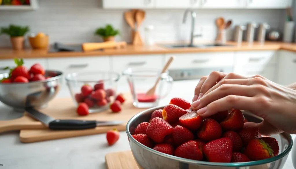 homemade strawberry puree preparation steps