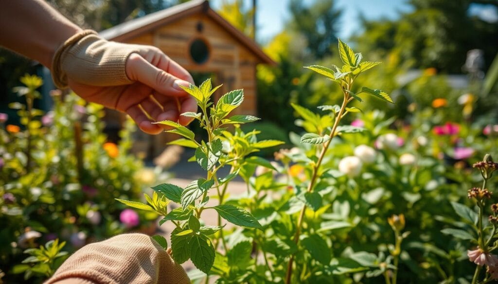 lemon balm harvesting lemon balm harvesting