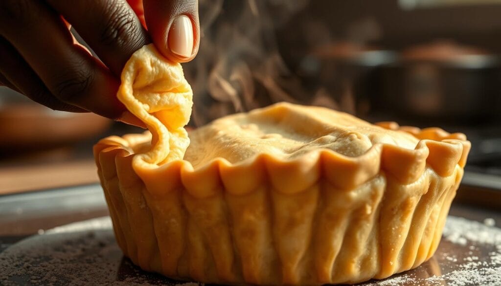 sealing meat pie crust sealing meat pie crust