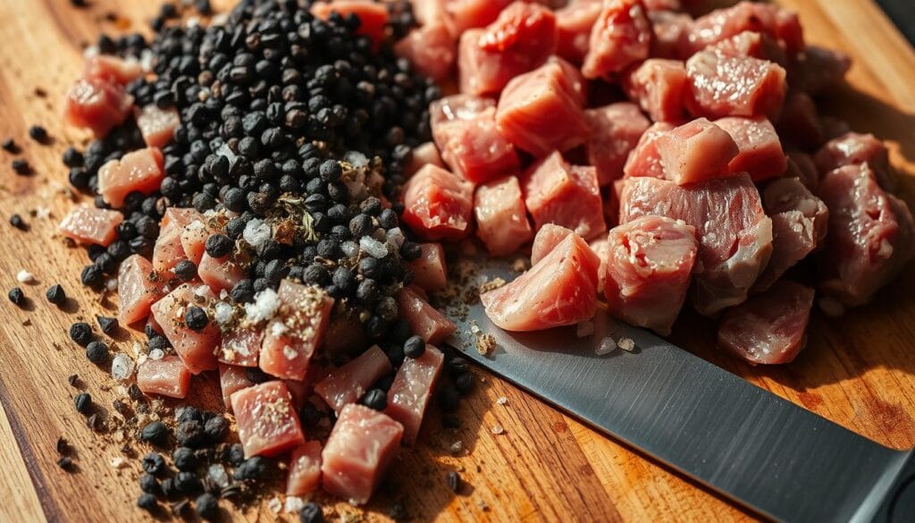 seasoning chop meat