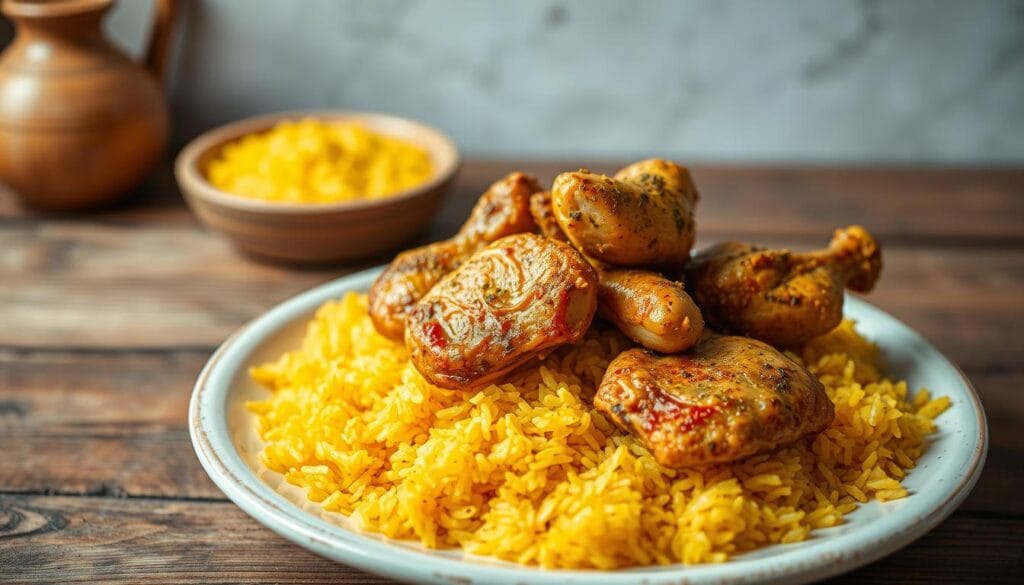 traditional chicken and yellow rice traditional chicken and yellow rice